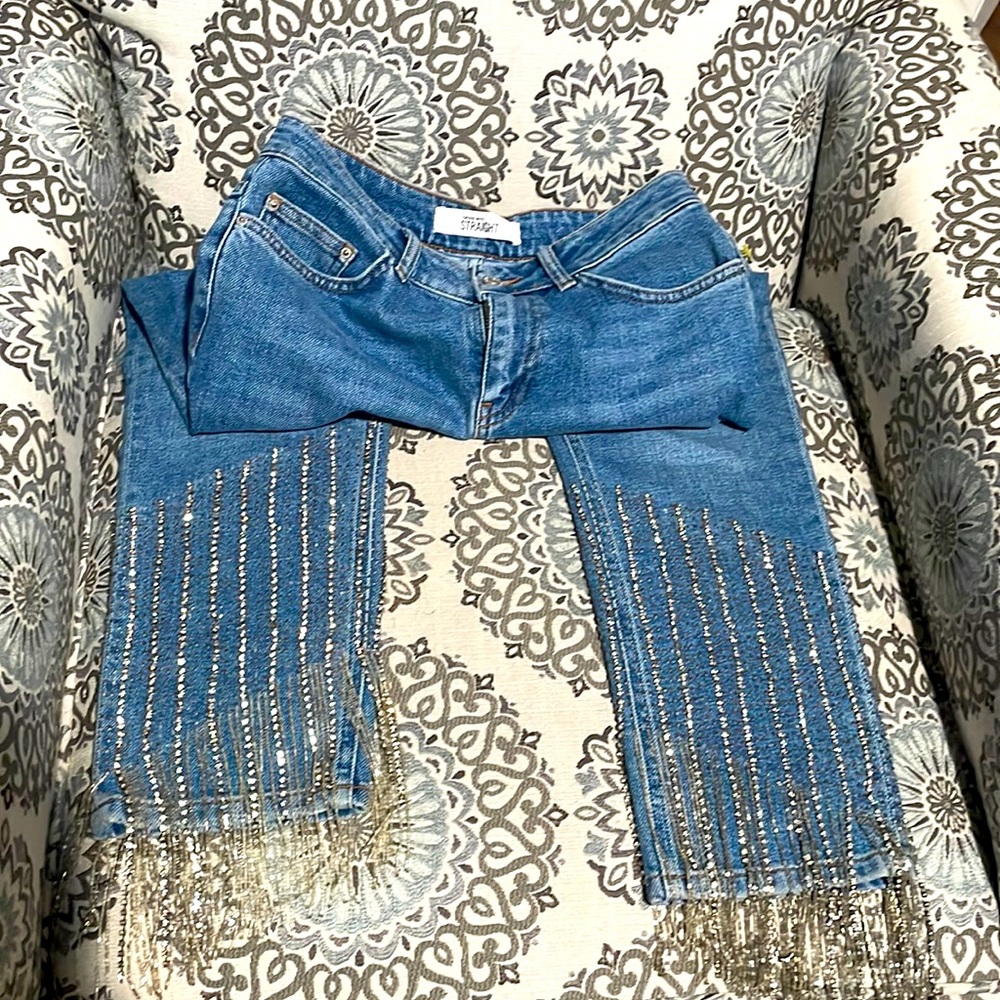 Rhinestone Moto top shop jean😍😍😍😍